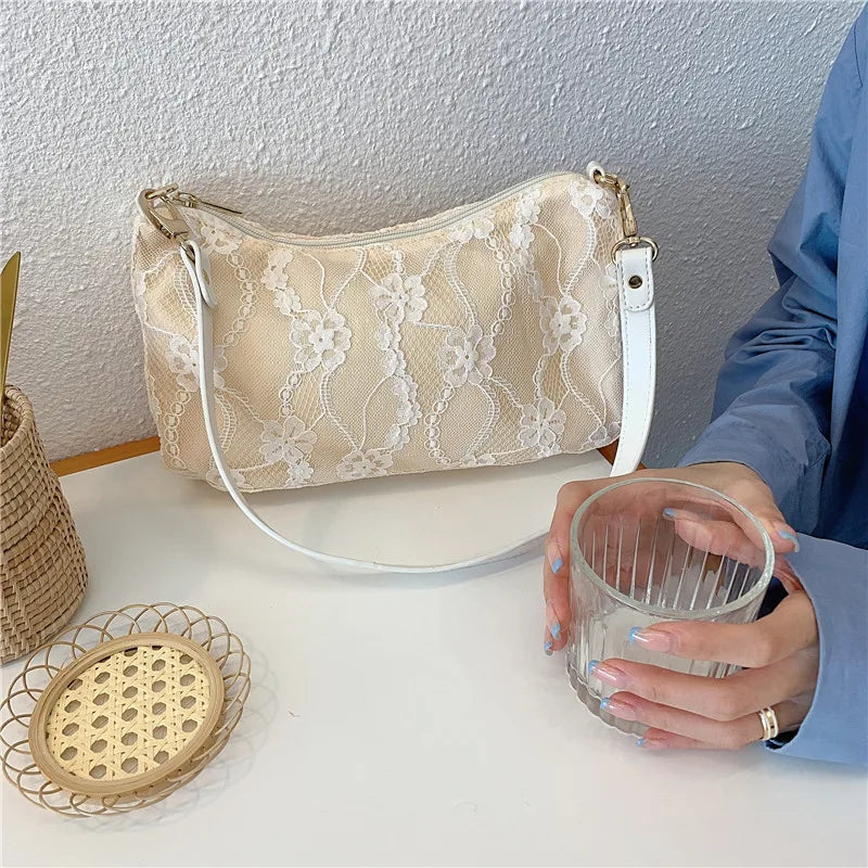Canvas Underarm Messenger Chain Bag