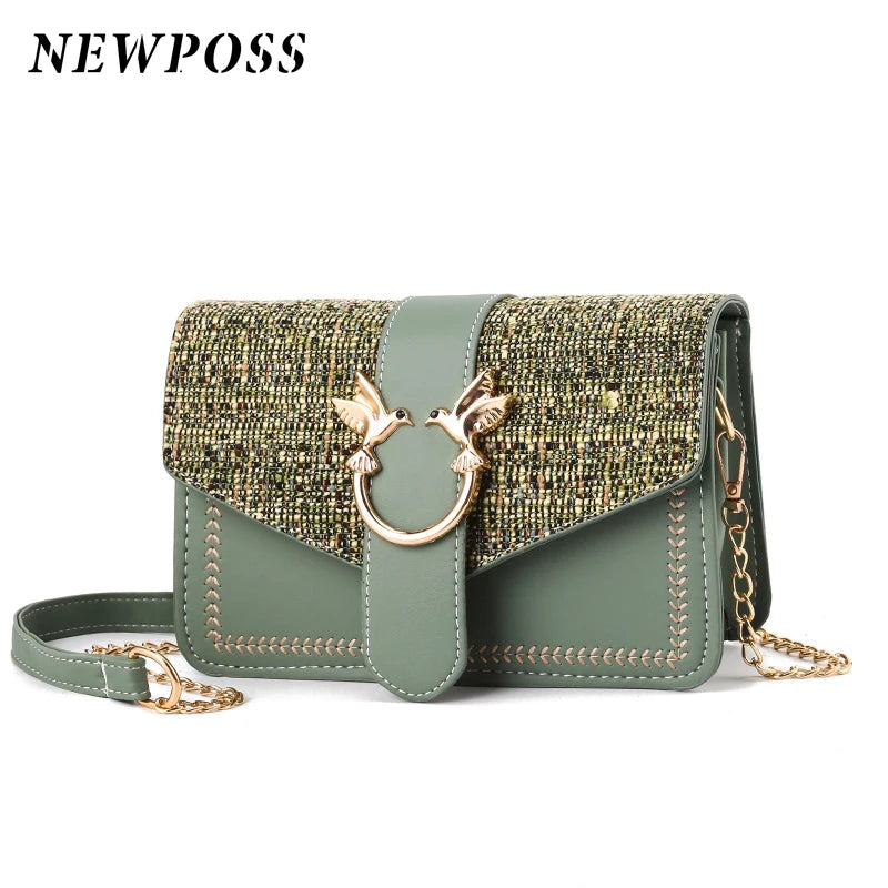 Mini Handbags Women Ins Ultra Fire Retro Wide Shoulder Strap Messenger Bag Purse