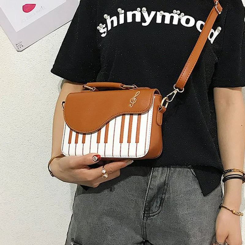 Sweet Piano Notes Mini Square Bag for Girls