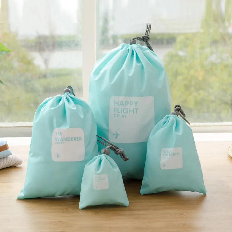 4Pcs/lot Travel Clothes Classified Organizers Packing Bags Luggage Bag