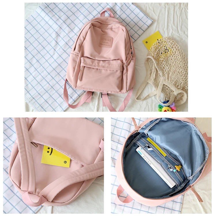Solid Women Shoulder Bag School Bag For Teenage Girl