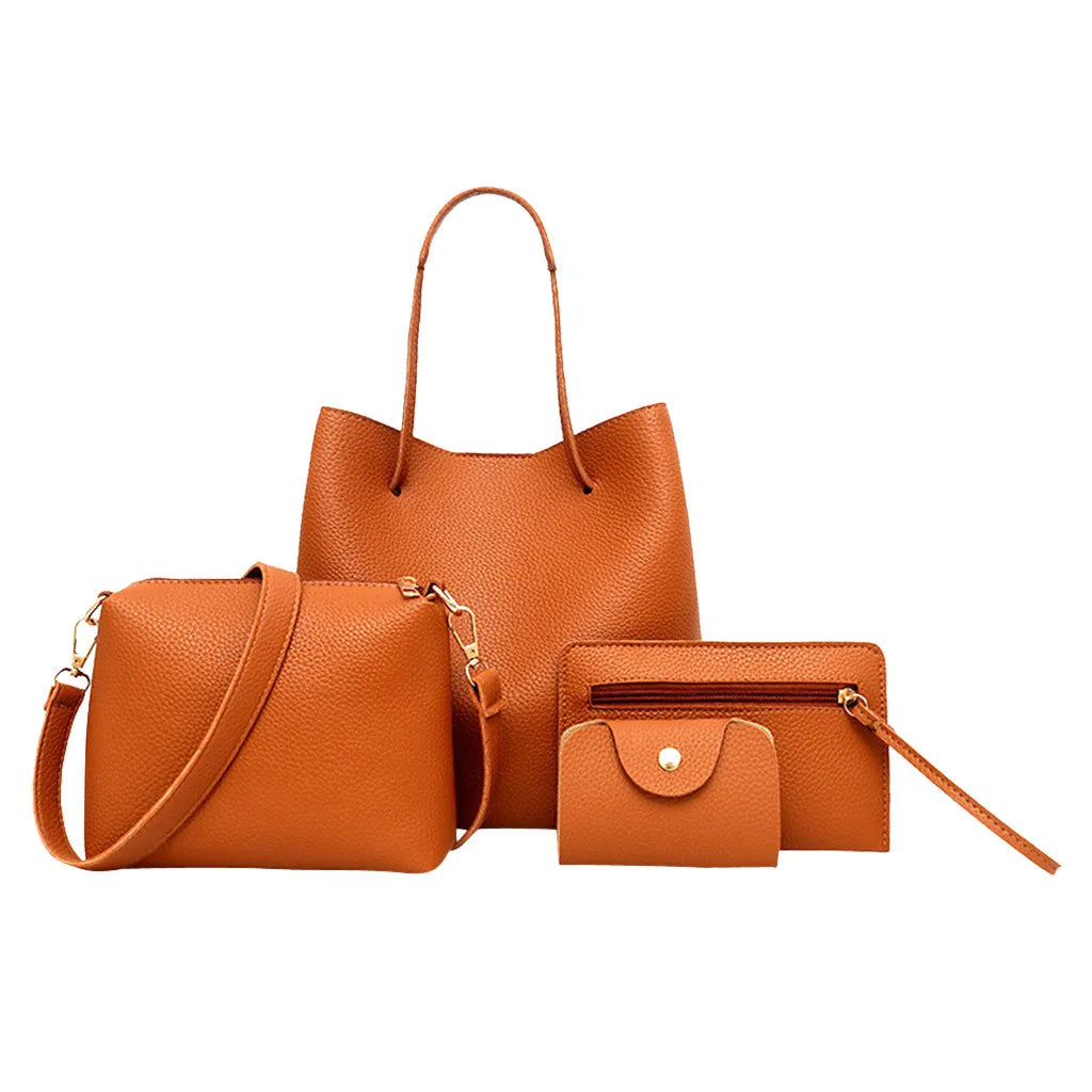 Composite Bags 4-pc Set Tassel Shoulder Handbag Women Crossbody