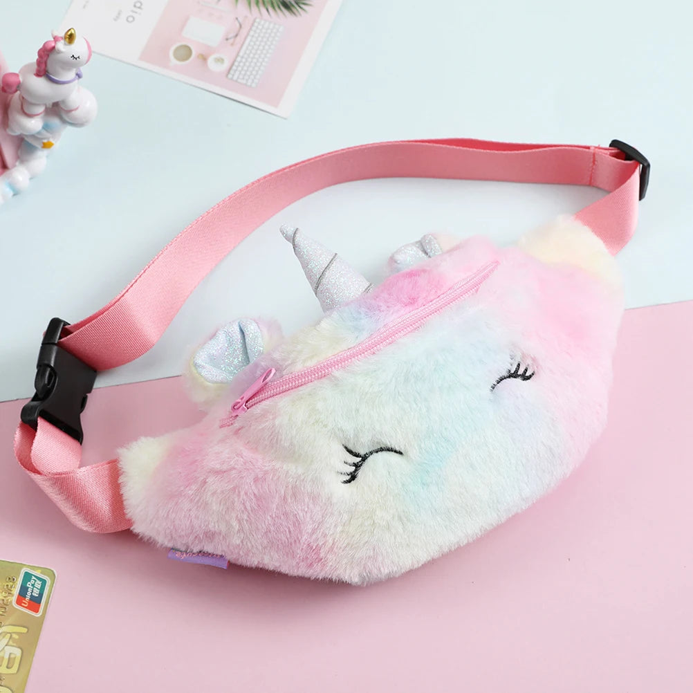 Unicorn Waist Bag Kids Fanny Pack Plush Women Belt Bag