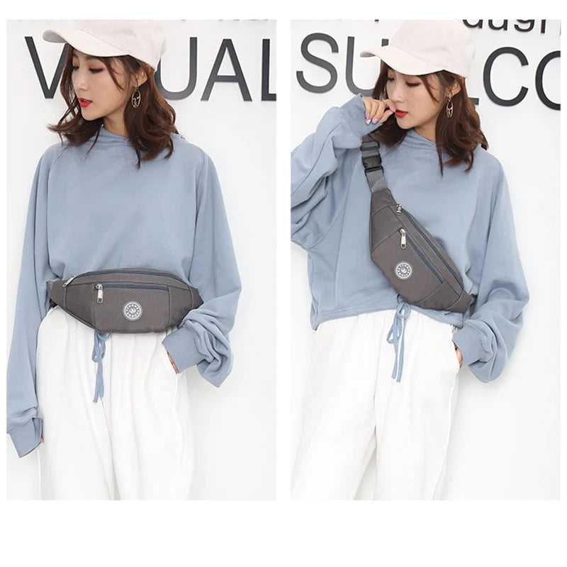 Colorful Nylon Waist Belt Bag for Women Men