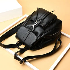 Men Leather Backpack School Bag Women Travel Rucksack Bolsas