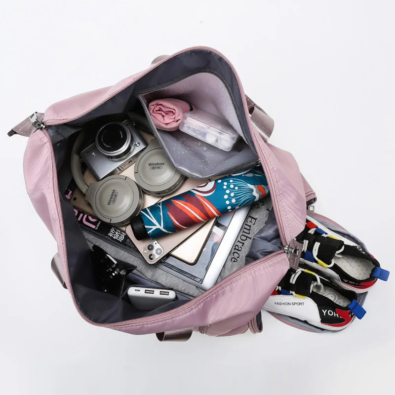 Nylon Waterproof Shoulder Bag Large Travel Bag Women Cabin Tote Bag Handbag
