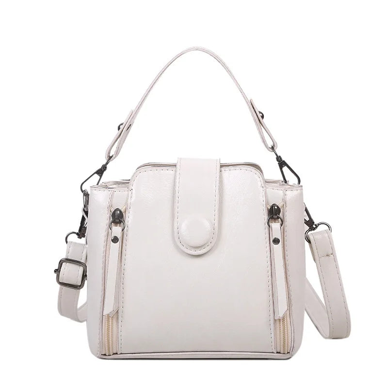 Retro PU Leather Crossbody Satchel Bag Women Small Square Shoulder Messenger Han