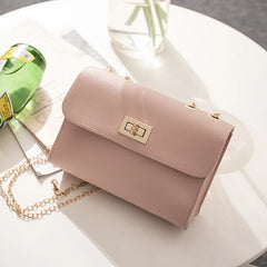 Leather Chain Crossbody Bag Mini Hasp Purses