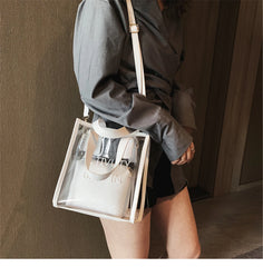 Women Transparent Shoulder Bag Composite Tote