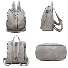 Multifunction Women Leather Backpack Female Shoulder Bag
