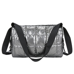 Winter Large Capacity Nylon Shoulder Bag Women Warm Down Handbag Quilted