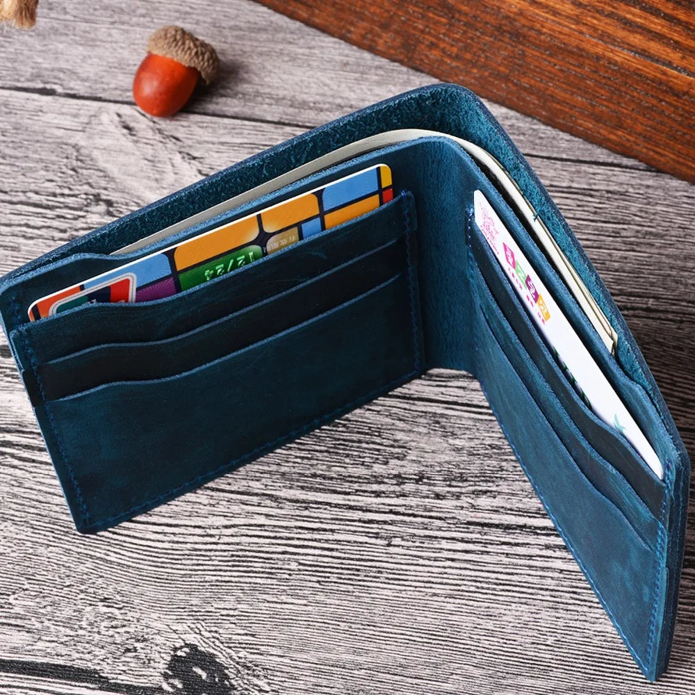 Hot Leather Men's Wallet Crazy Horse Male Wallet Distress Wallet