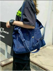 Women Denim Handbag Shoulder Bag Large Capacity Shopping Bag