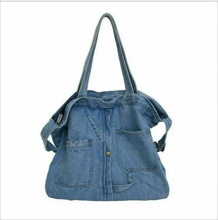 Women Denim Handbag Shoulder Bag Large Capacity Shopping Bag
