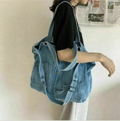 Women Denim Handbag Shoulder Bag Large Capacity Shopping Bag