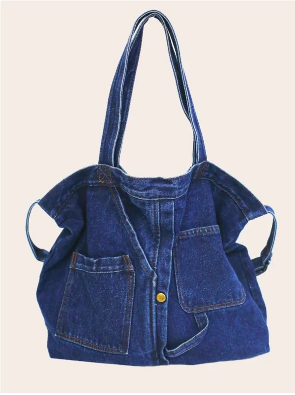 Women Denim Handbag Shoulder Bag Large Capacity Shopping Bag
