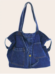 Women Denim Handbag Shoulder Bag Large Capacity Shopping Bag
