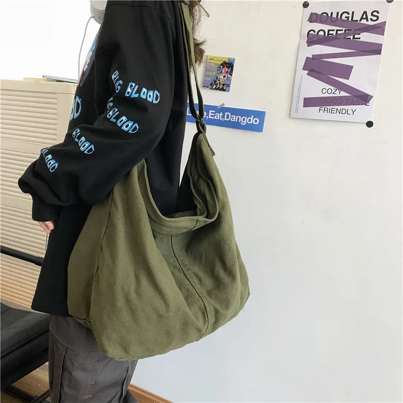Japanese Art Fan School Girl Shoulder Bag Canvas Messenger Bag