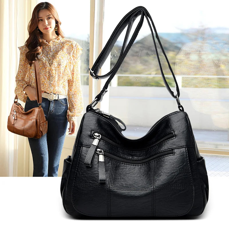 Ladies Casual Leather Handbags Women Shoulder Messenger Bags