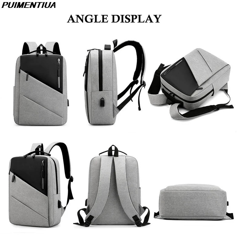 Men's Anti Theft Backpack Laptop USB Charging Waterproof Schoolbag