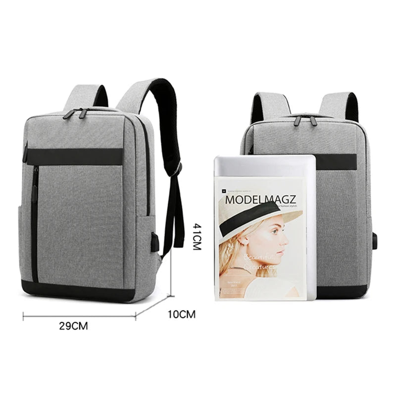 Men's Business Laptop Backpack USB Charging Waterproof Bag