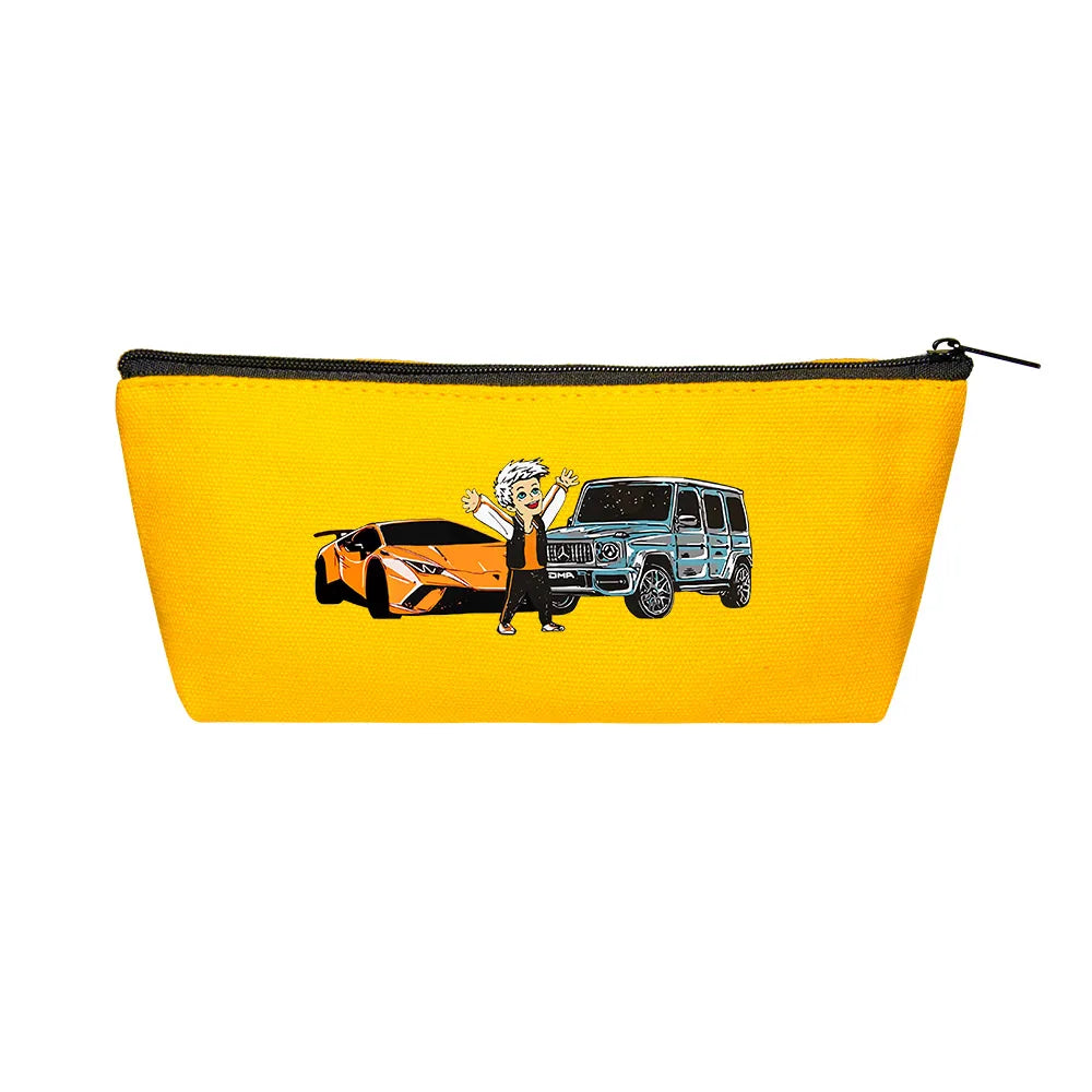 Canvas Pencil Case with Coin Pocket for Boys Girls Kids