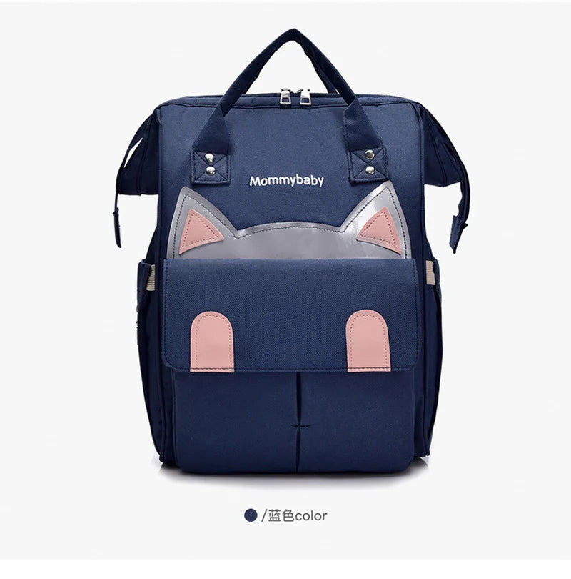 Cartoon Cat Mommy Maternity Backpack Large Capacity Waterproof Mummy Bag
