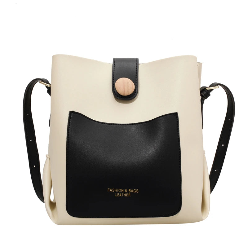 Women's Bucket Crossbody Bag High Pu Leather Shoulder Handbag