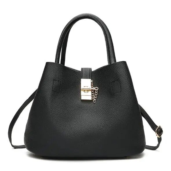 Women PU Leather Bucket Shoulder Bags Larger Capacity Crossbody