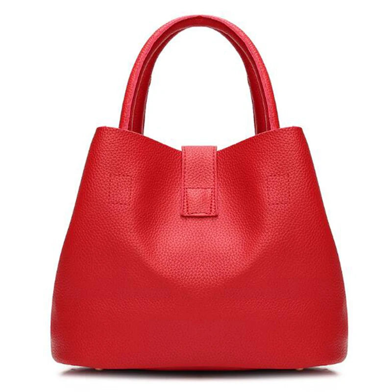 Women PU Leather Bucket Shoulder Bags Larger Capacity Crossbody