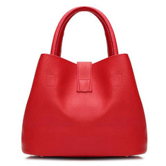 Women PU Leather Bucket Shoulder Bags Larger Capacity Crossbody