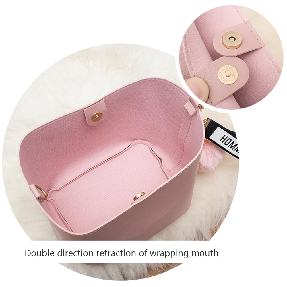 Vintage Shoulder Bag Women Bucket Bag Retro Crossbody Tote