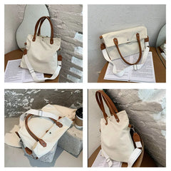 Canvas Tote Bag Oversized Shopper Multiple Pockets