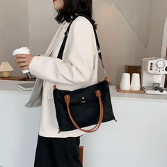 Canvas Tote Bag Oversized Shopper Multiple Pockets