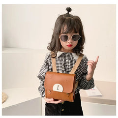Kids Bear PU Leather Backpack Kindergarten Mini Schoolbag