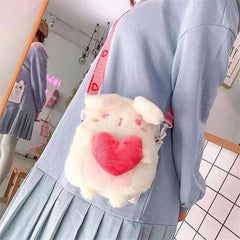 Cat Shoulder Bag Women Plush Mobile Phone Purse