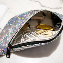 Women Geometric Waist Packs Laser Chest Phone Pouch Mini Bags