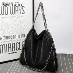 Frosted Material Handbag Chain Woven Foldable Shoulder Bag Women Multi-Funcation
