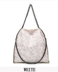 Frosted Material Handbag Chain Woven Foldable Shoulder Bag Women Multi-Funcation