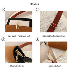 Retro Wide Shoulder Strap Messenger Bag for Women