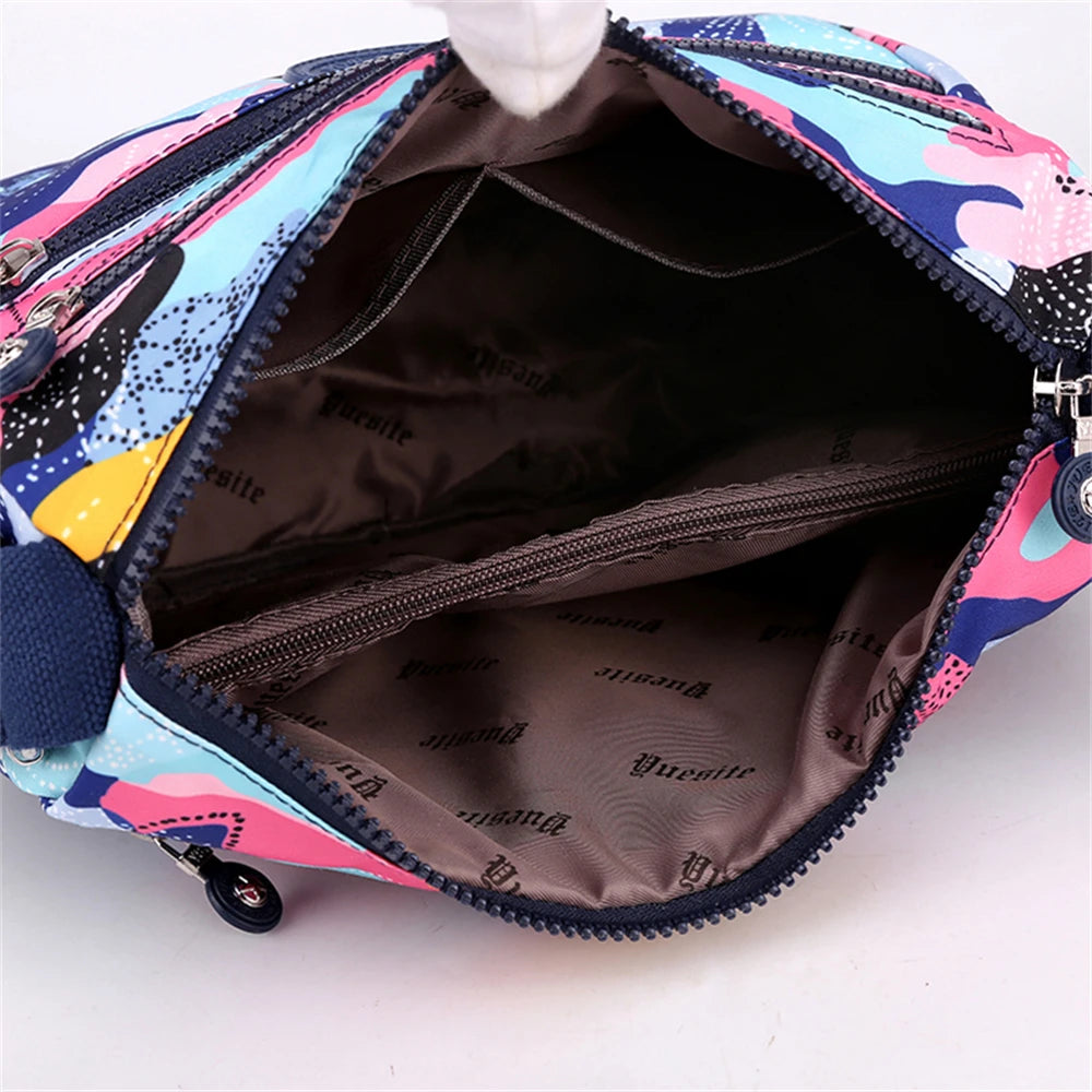 Flower Pattern Nylon Ladies Shoulder Bag Women Messenger Bags