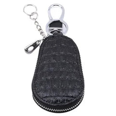 Leather Key Wallet Bag Zipper Keys Organizer Key Ring