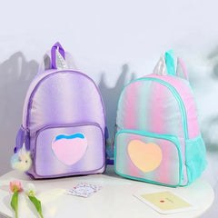 Kids Glitter Heart School Bag Small Girls Backpack