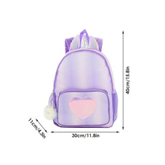 Kids Glitter Heart School Bag Small Girls Backpack