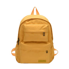 Large Outdoor Backpack Student School Bag Solid Color Oxford Cloth