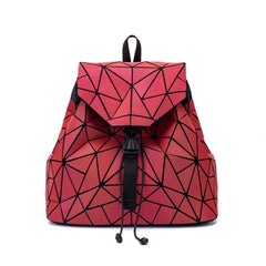 Luminous Backpack Colorful Geometric Folding Rhombic Purple