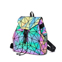 Luminous Backpack Colorful Geometric Folding Rhombic Purple