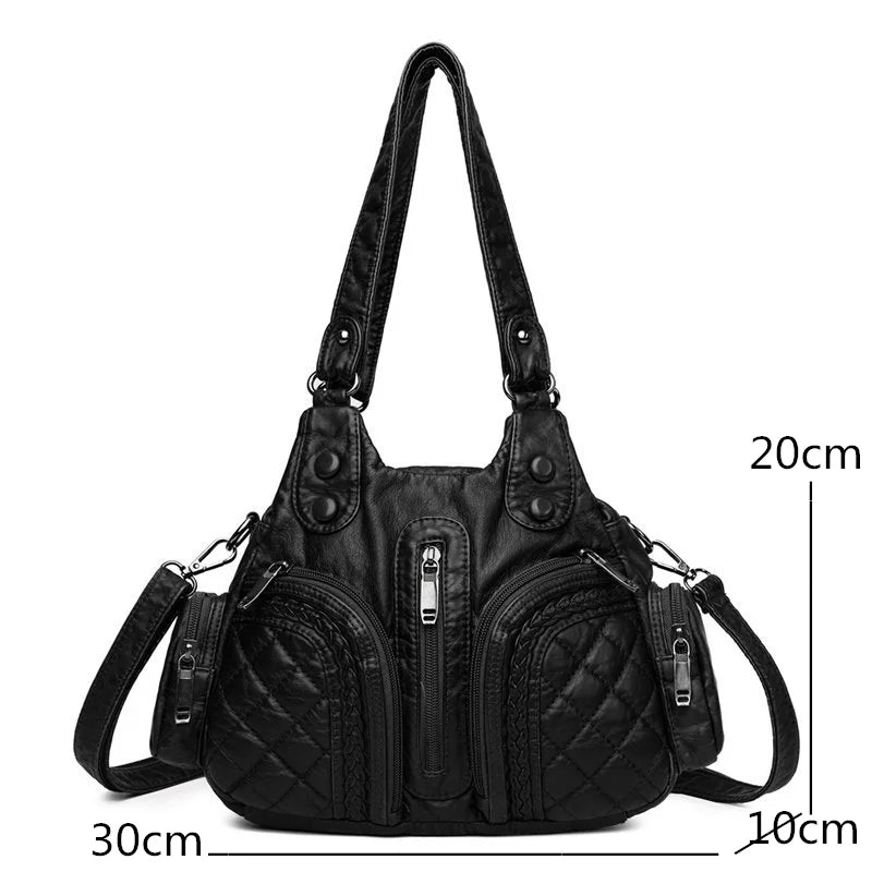 Soft Leather Handbag Women Shoulder Bag High Female Crossbody Bag