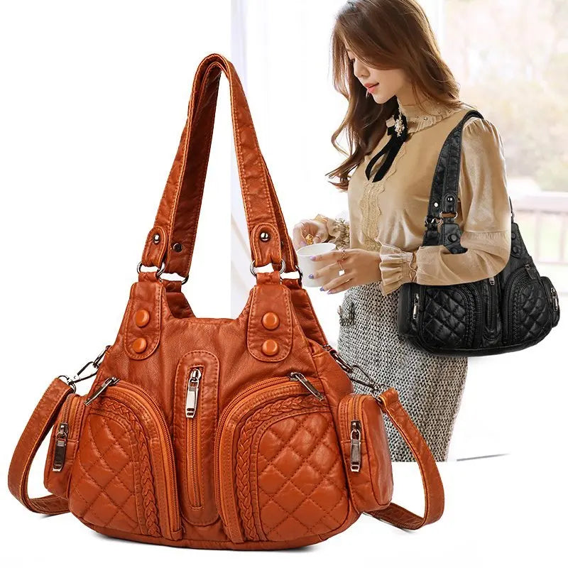 Soft Leather Handbag Women Shoulder Bag High Female Crossbody Bag