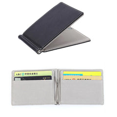 Men Short Skin Wallet PU Leather Money Clips Solid Thin Wallet